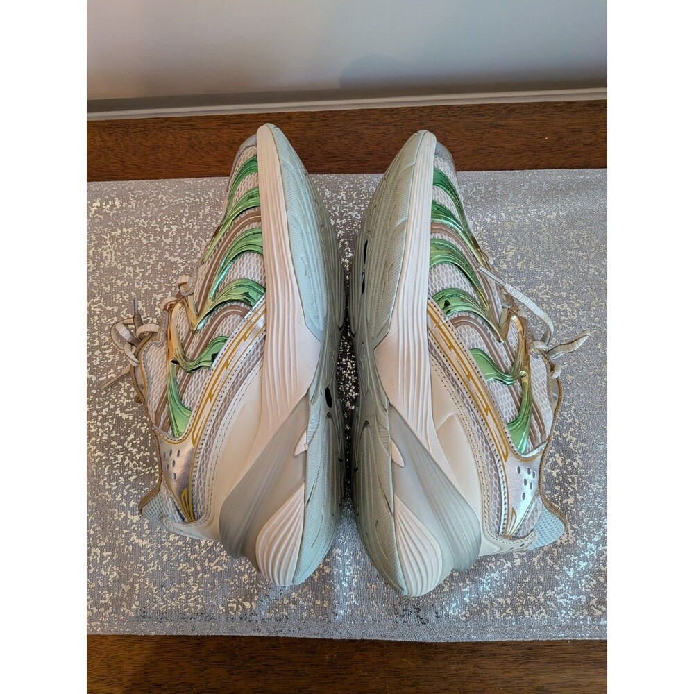 PUMA Inverse Shimmer Sneakers Womans Size 8 US White Green Gold Metallic Runners - Picture 4 of 12